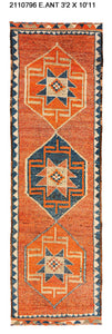 3x11 Old & Vintage Turkish Area Runner Rug