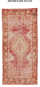 2x5 Old & Vintage Turkish Area Rug