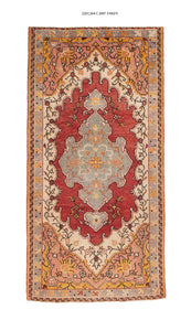 3x7 Old & Vintage Turkish Area Runner Rug