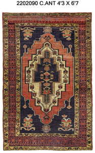 4x7 Old & Vintage Turkish Area Rug