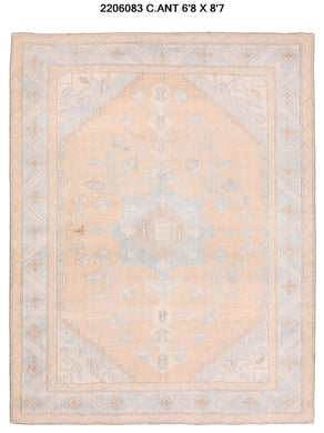 7x9 Old& Vintage Turkish Area Rug