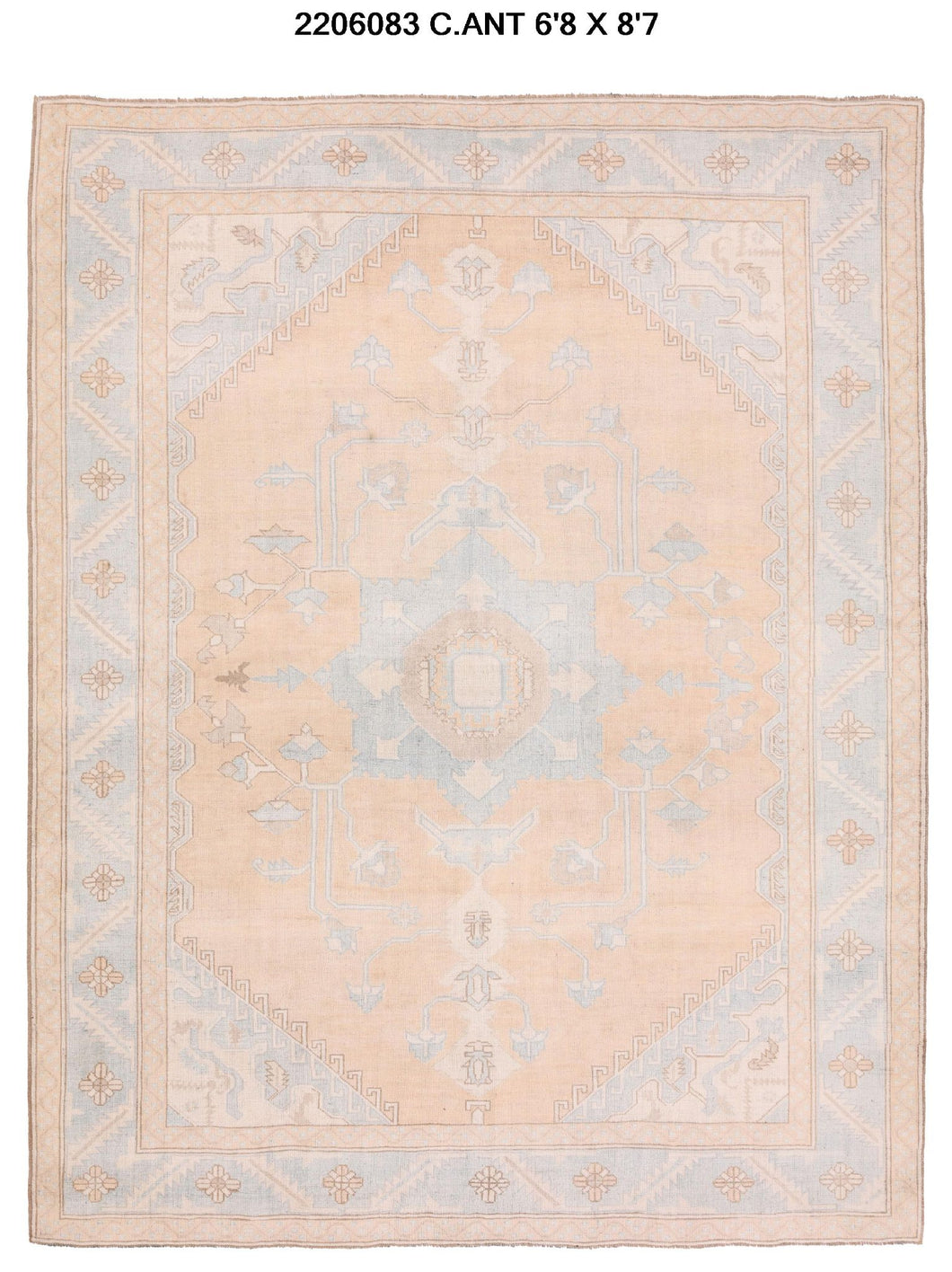 7x9 Old& Vintage Turkish Area Rug