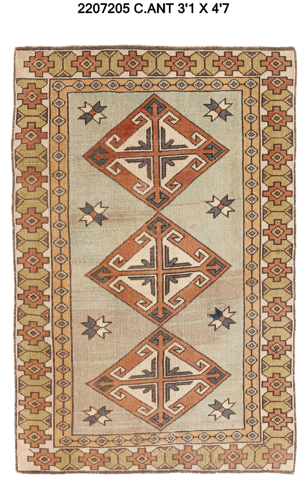 3x5 Old & Vintage Turkish Area Rug