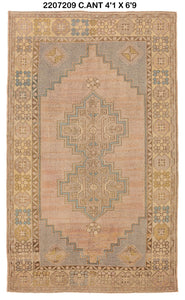 4x7 Old & Vintage Turkish Area Rug
