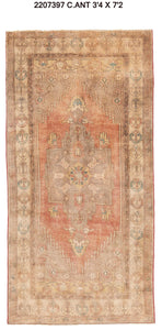 3x7 Old & Vintage Turkish Area Runner Rug