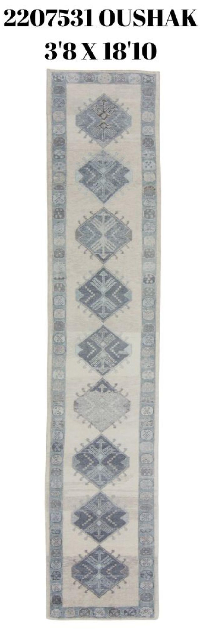 4x19 Modern Oushak Area Runner Rug