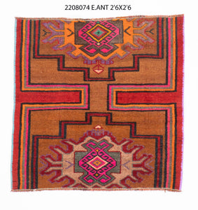 3x3 Old & Vintage Turkish Area Rug