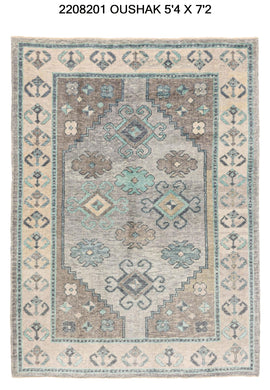 5x7 Modern Oushak Area Rug