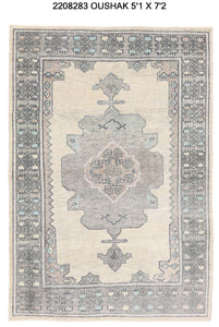 5x7 Modern Oushak Area Rug