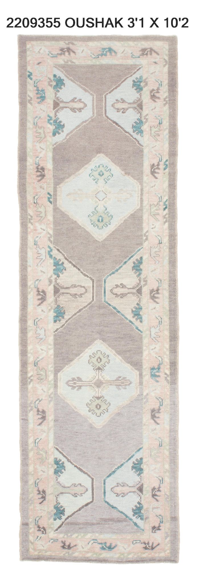 3x10 Modern Oushak Area Runner Rug