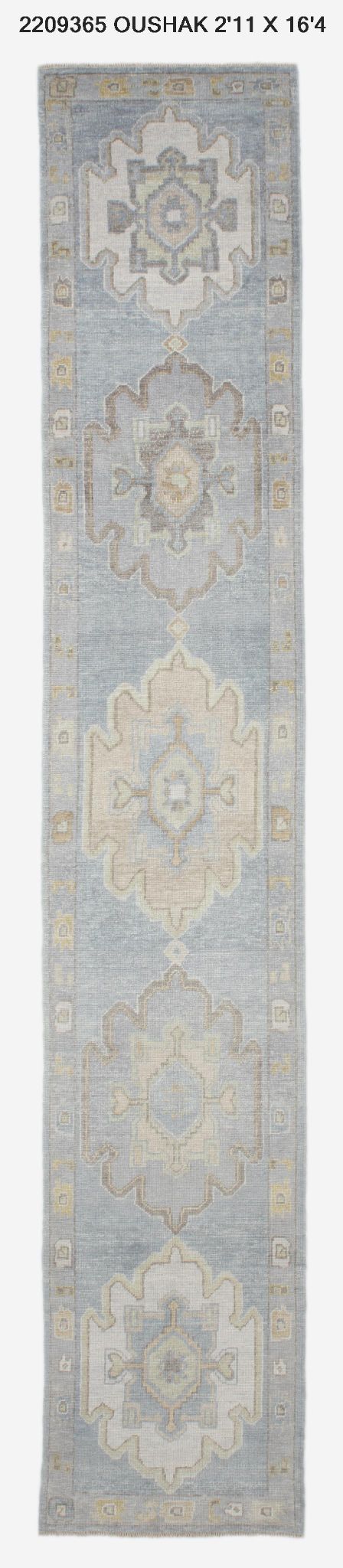 3x16 Modern Oushak Area Runner Rug