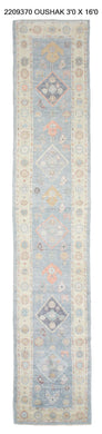 3x16 Modern Oushak Area Runner Rug