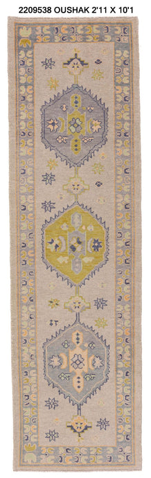 3x10 Modern Oushak Area Runner Rug