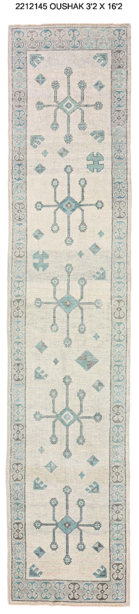 3x16 Modern Oushak Area Runner Rug