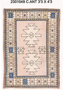 3x4 Old & Vintage Turkish Area Rug