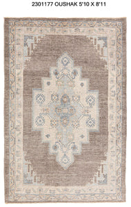 6x9 Modern Oushak Area Rug