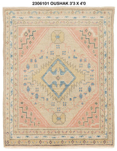 3x4 Modern Oushak Area Rug
