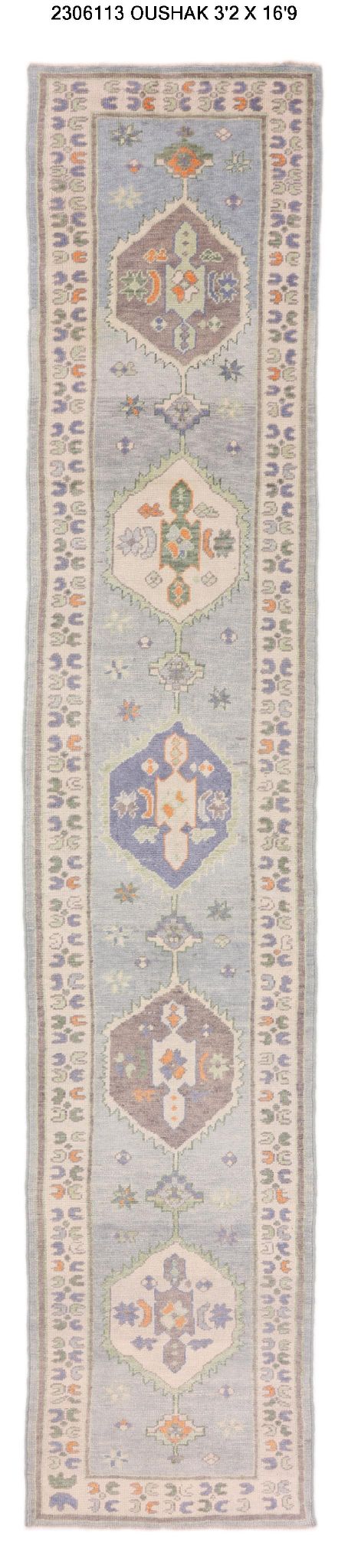 3x17 Modern Oushak Area Runner Rug