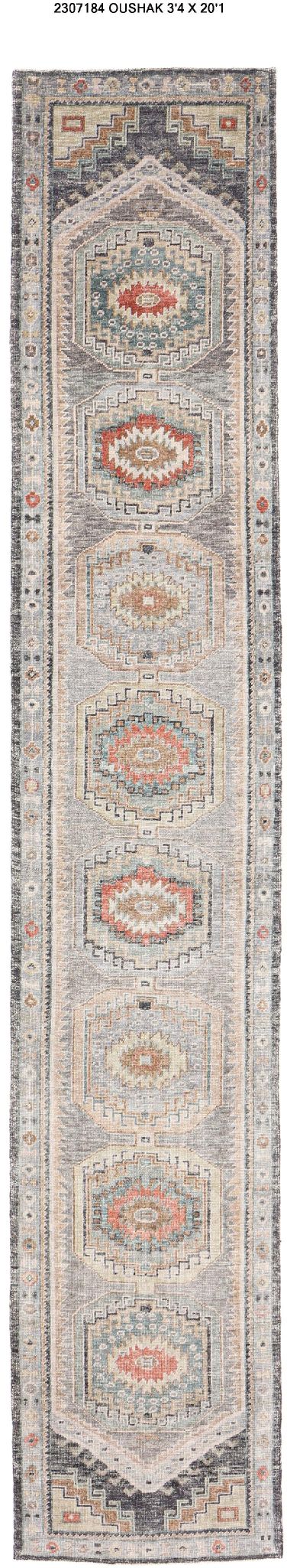 3x20 Modern Oushak Area Runner Rug