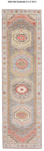 3x11 Modern Oushak Area Runner Rug