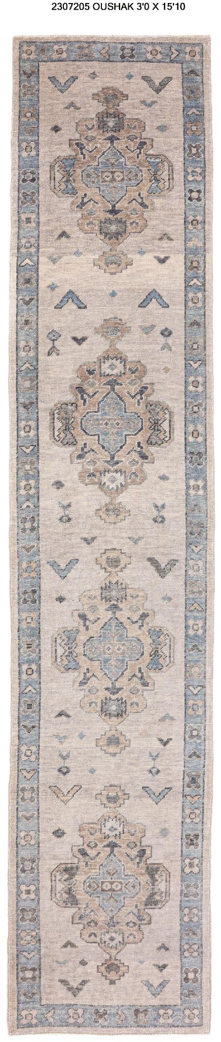 3x16 Modern Oushak Area Runner Rug