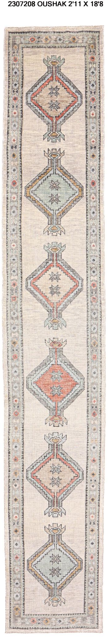 3x19 Modern Oushak Area Runner Rug