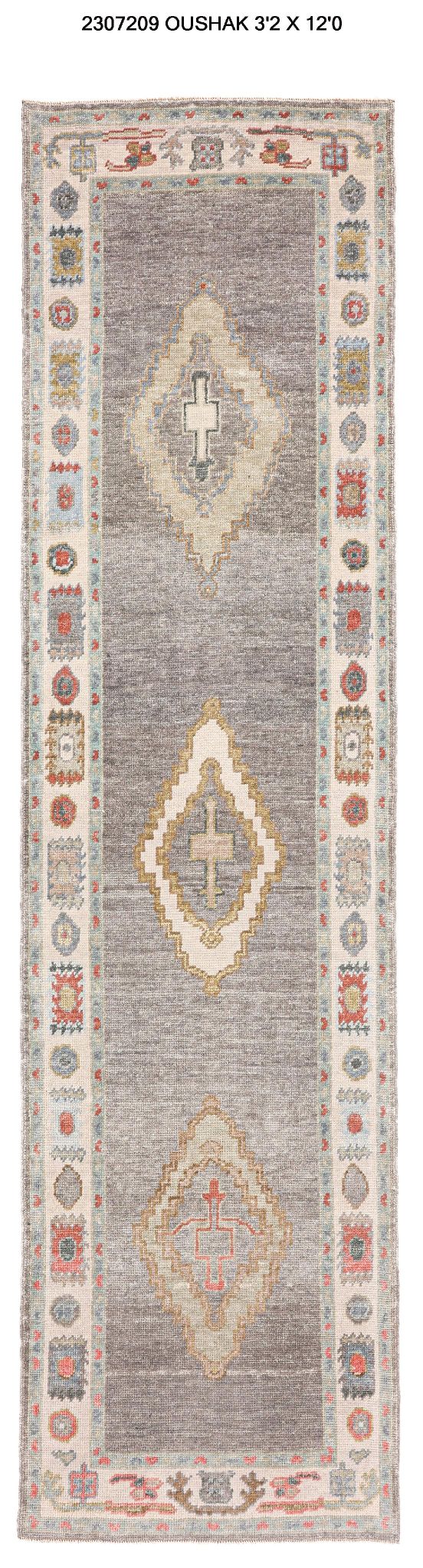 3x12 Modern Oushak Area Runner Rug