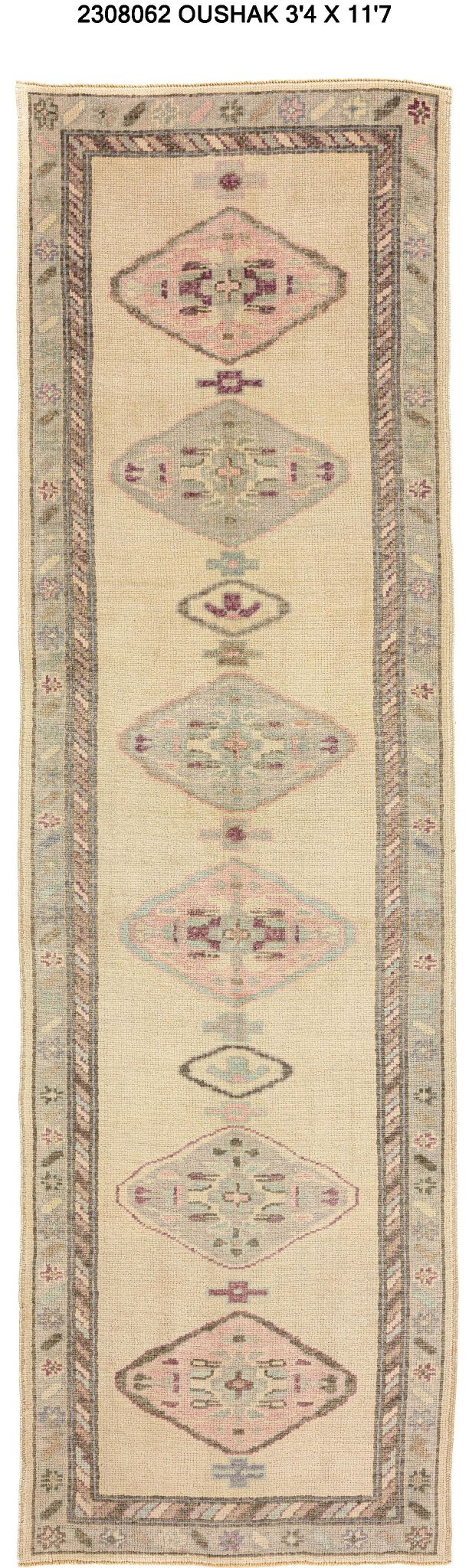 3x12 Modern Oushak Area Runner Rug