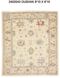 9x10 Modern Oushak Area Rug