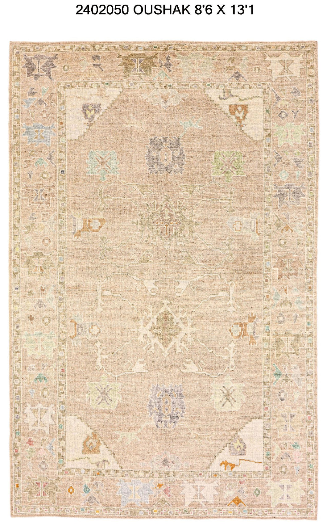 9x13 Modern Oushak Area Rug