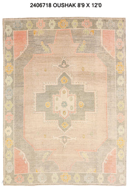 9x12 Modern Oushak Area Rug