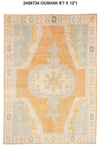 9x12 Modern Oushak Area Rug