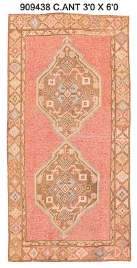 4x8 Blush Vintage Turkish Area Rug