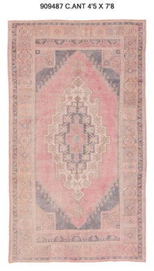 4x8 Colorful Vintage Turkish Area Rug