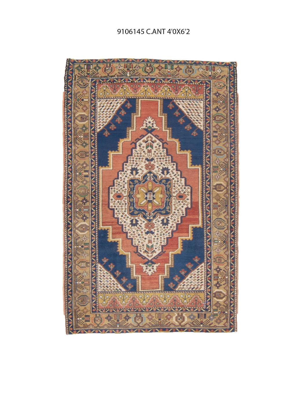 4x6 Old & Vintage Turkish Area Rug