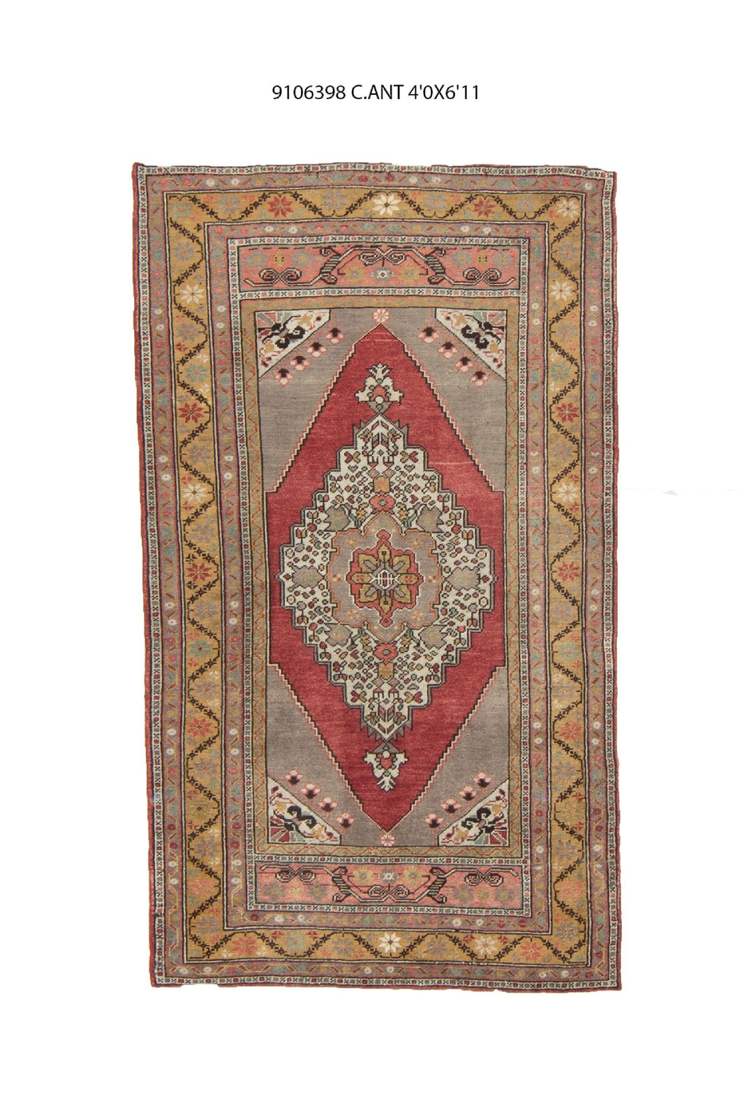 4x7 Old & Vintage Turkish Area Rug