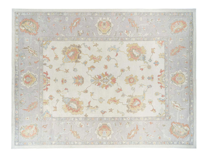 11x14 Beige Oushak Area Rug
