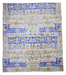 12x14 Ivory & White Modern Oushak Area Rug
