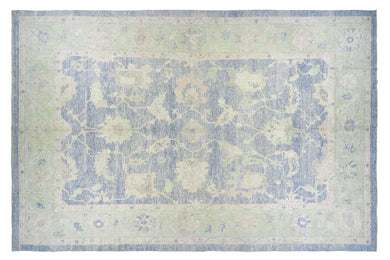 12x18 Blue Modern Oushak Area Rug