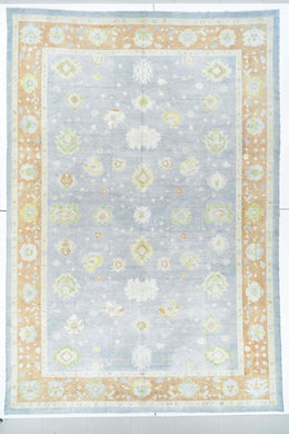 12x18 Gray Blue Modern Oushak Area Rug