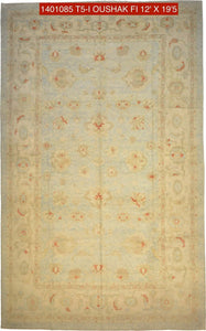 12x19 Blue Modern Oushak Area Rug