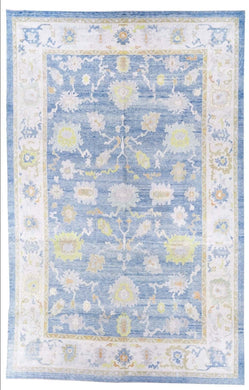 12x19 Blue Modern Oushak Area Rug
