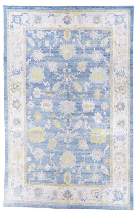 12x19 Blue Modern Oushak Area Rug