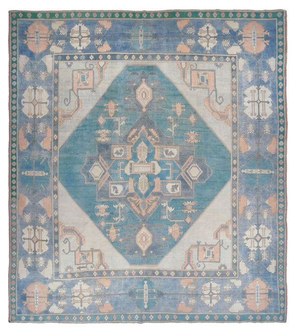 13x15 Colorful Old & Vintage Turkish Area Rug