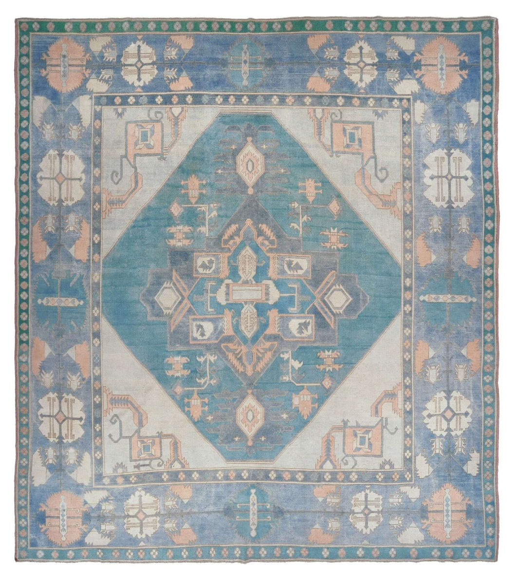 13x15 Colorful Old & Vintage Turkish Area Rug