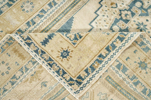 4x7 Wheat & Peacock Blue Vintage Turkish Area Rug