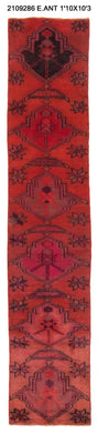 2x10 Old & Vintage Turkish Area Runner Rug