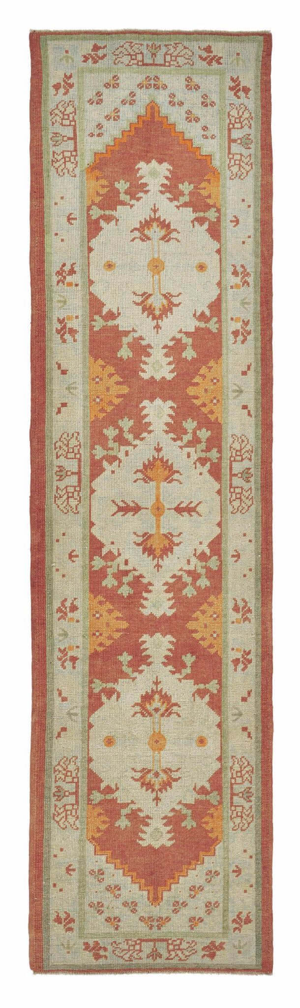 2x10 Red Modern Oushak Runner Rug