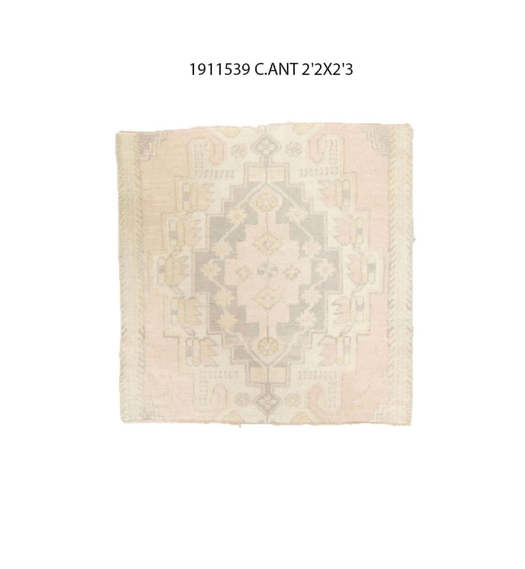 2x2 Old& Vintage Turkish Area Rug