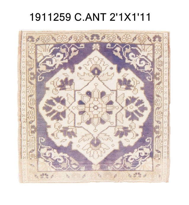 2x2 Old & Vintage Turkish Area Rug